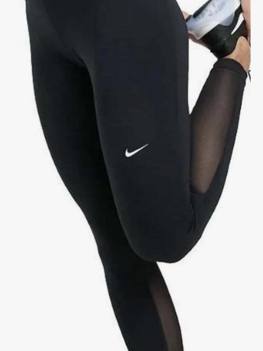 Nike Black Womens Mesh-Panel Training Leggings